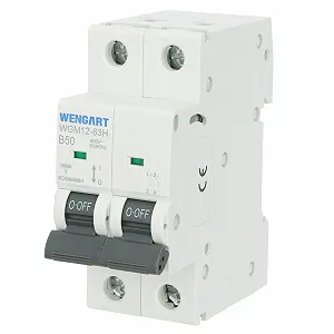 Автоматический выключатель Wengart WGM12-63H MCB 2-Pin 50А B-Characteristic 10кА L+N - Фото 1