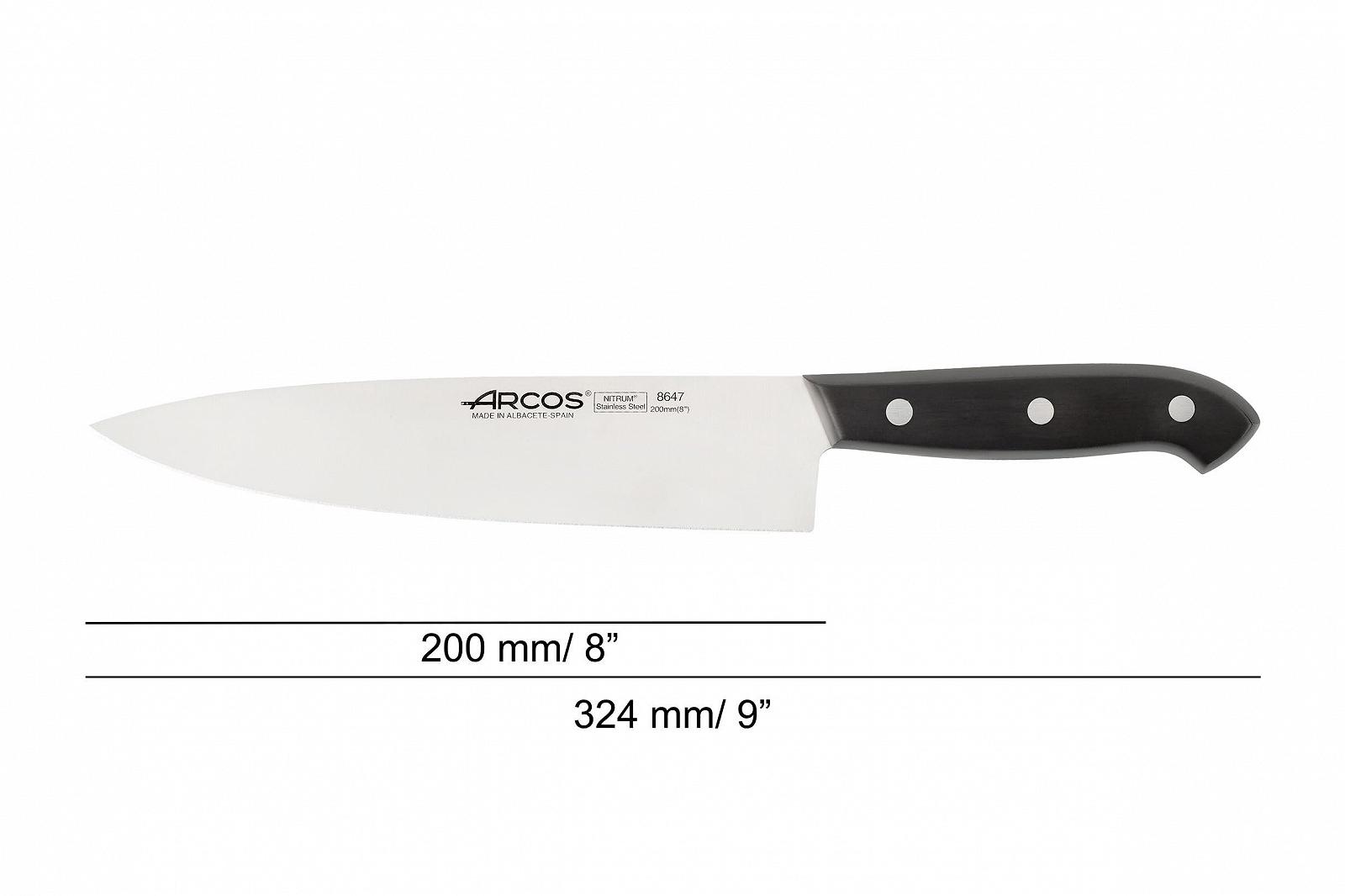 Набір кухонних ножів Arcos Professional, 3 шт, чорна ручка, фото №3