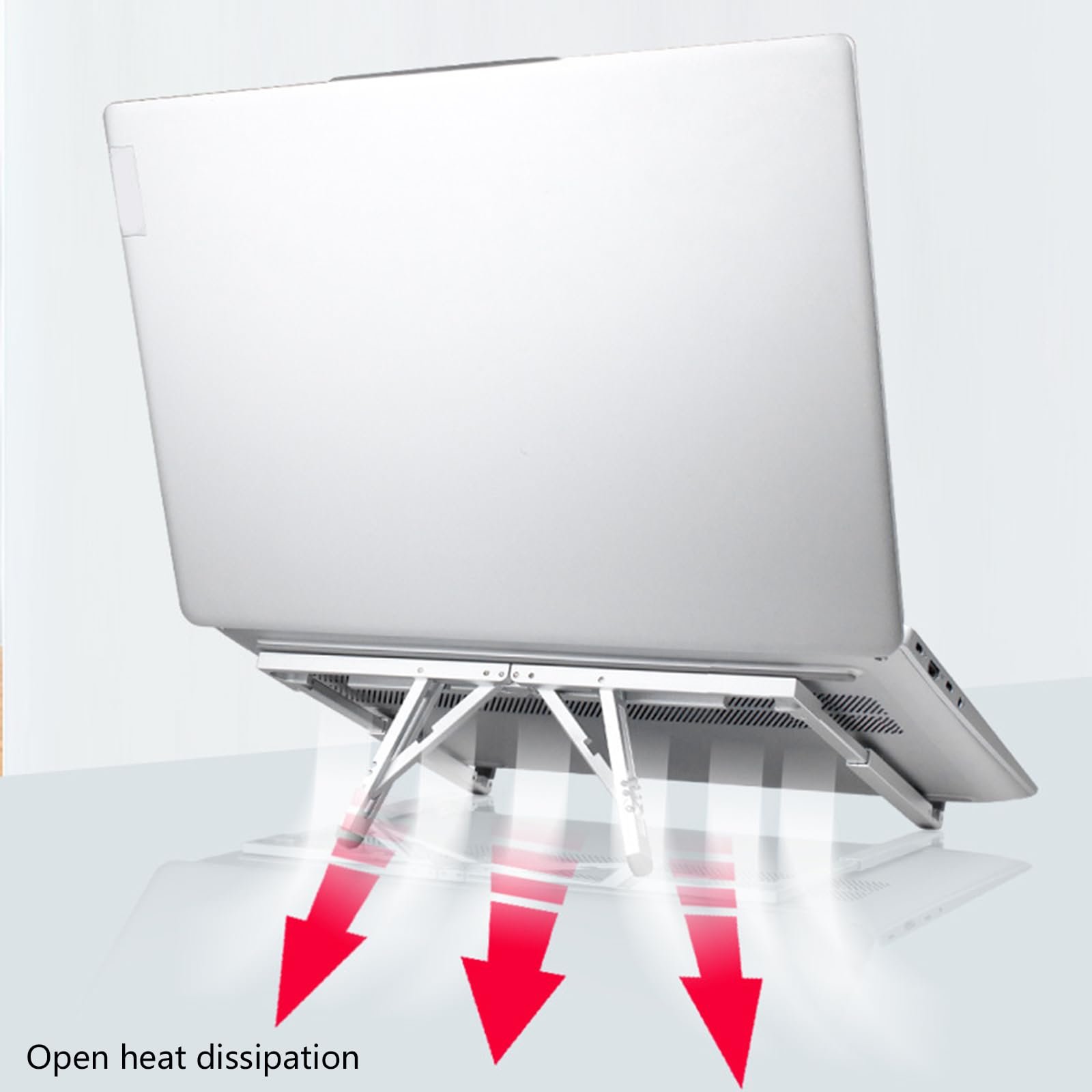Підставка для ноутбука складана ергономічна з нековзним силіконом, трикутна, проста в доступі для зарядки, регульована, фото №4