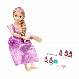 Кукла Disney Princess Рапунцель, 81 см, подвижная кукла My Size Articulated в фиолетовом платье, с расческой для расчесывания длинных золотых волос, цветочной гирляндой, повязкой на голову и заколками - Фото 1