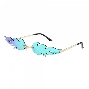 Солнцезащитные очки Без рамки Металл Синий - Фото 1