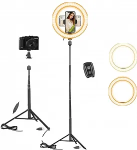 Кільцева лампа зіштативом AIXPI L218 / 10" / 2700-6500K / 120 LED / USB / Штатив 1.5м - Фото 1