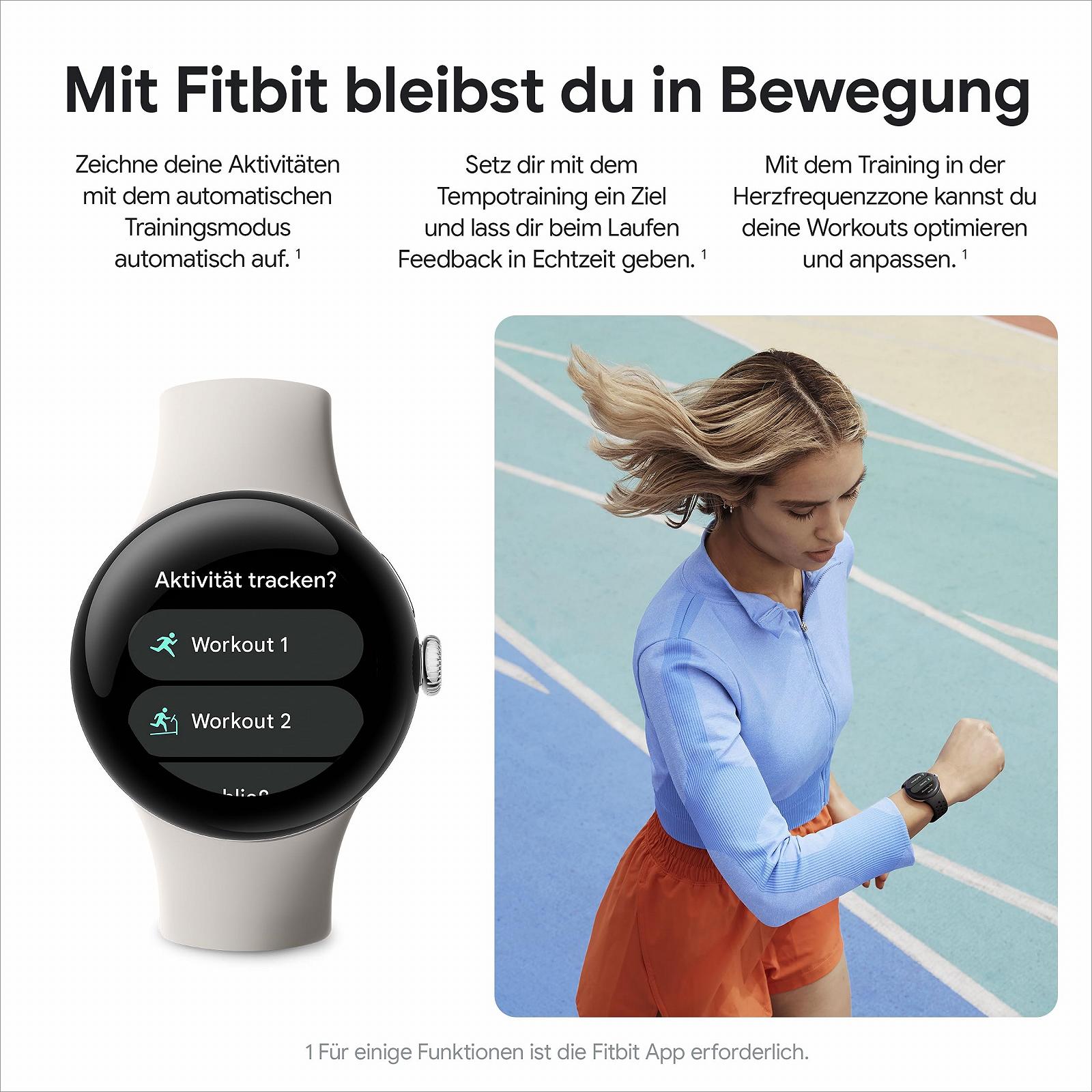 Смарт-годинник Google Pixel Watch 2 LTE, алюмінієвий корпус, матовий чорний, спортивний ремінець Obsidian, фото №7