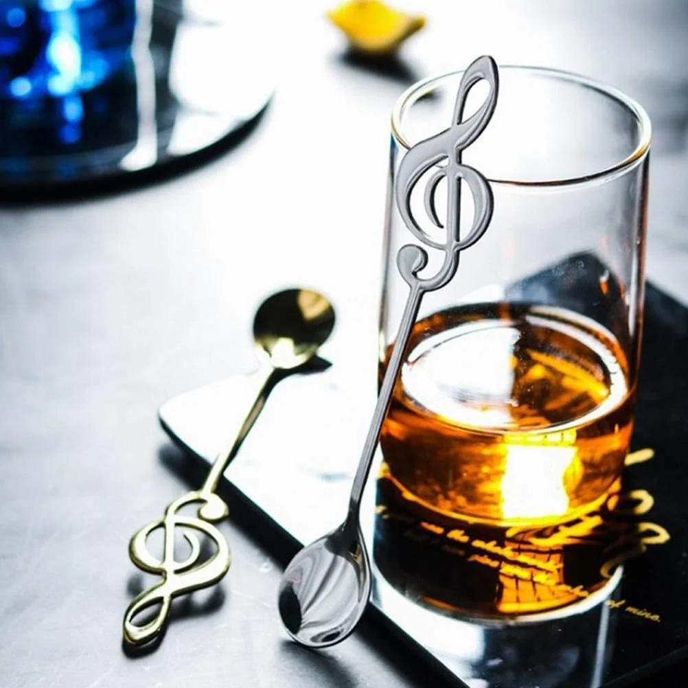 Ложка Кавова MIVIDE Музична нота Сріблястий і золотий, 16 шт, фото №3 Ложка Кавова MIVIDE Музична нота Сріблястий і золотий, 16 шт, фото №3