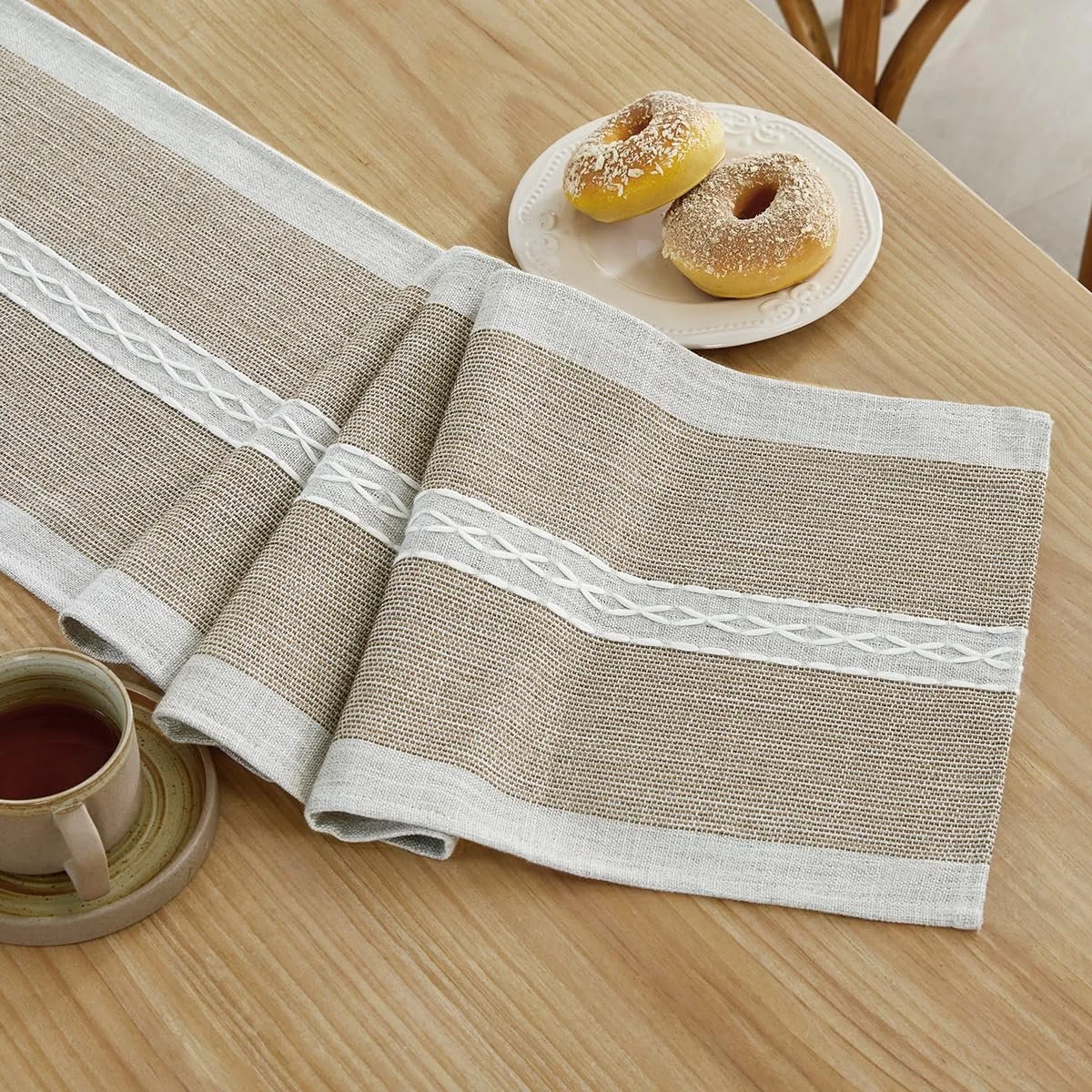 Ранер для столу Wracra Embroidery Cotton Linen Farmhouse Style Coffee 90 см, фото №6 Ранер для столу Wracra Embroidery Cotton Linen Farmhouse Style Coffee 90 см, фото №6