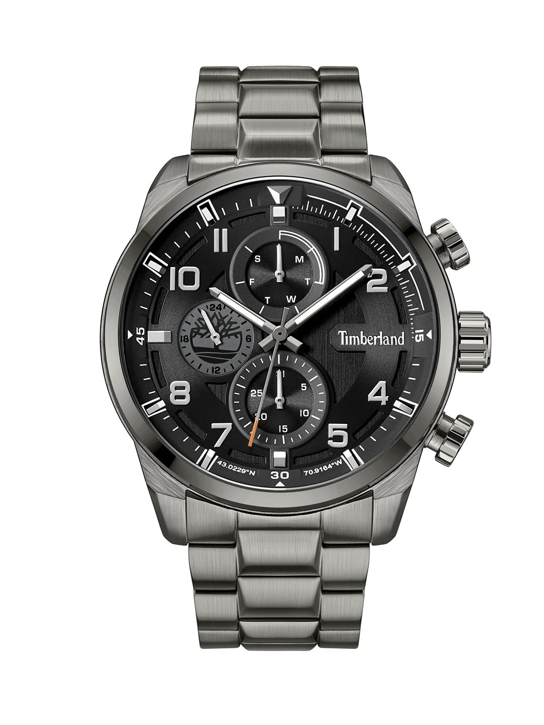 Чоловічий годинник Timberland TDWGK2201104 Quartz з сталевим ремінцем, чорний, Modern, фото №1