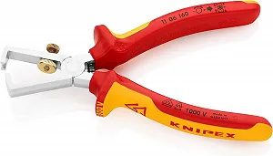 Стриппер Knipex 11 06 160 SB VDE 160 mm Yellow/Blue/Silver в блистерной упаковке synthetic.ua - Фото 1