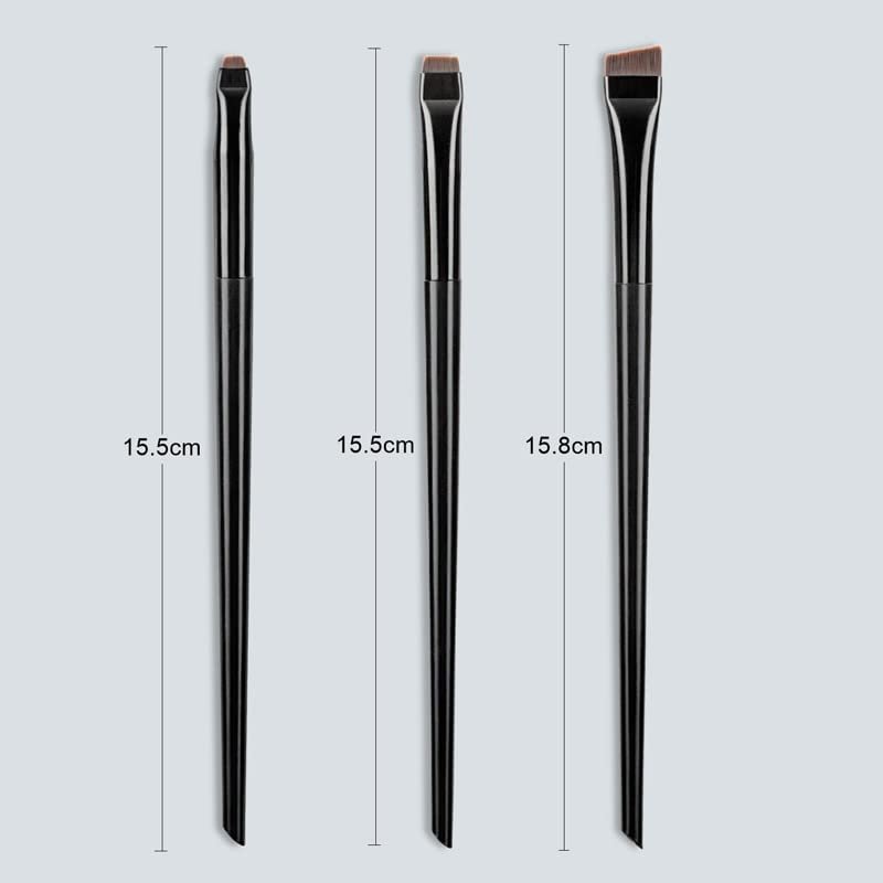 Набір інструментів для косметики Augenbrauen Eyeliner Blending Lippenstift, 3 шт., дерев'яна ручка, чорний колір, фото №2