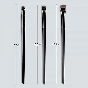 Набір інструментів для косметики Augenbrauen Eyeliner Blending Lippenstift, 3 шт., дерев'яна ручка, чорний колір synthetic.ua - Фото 1