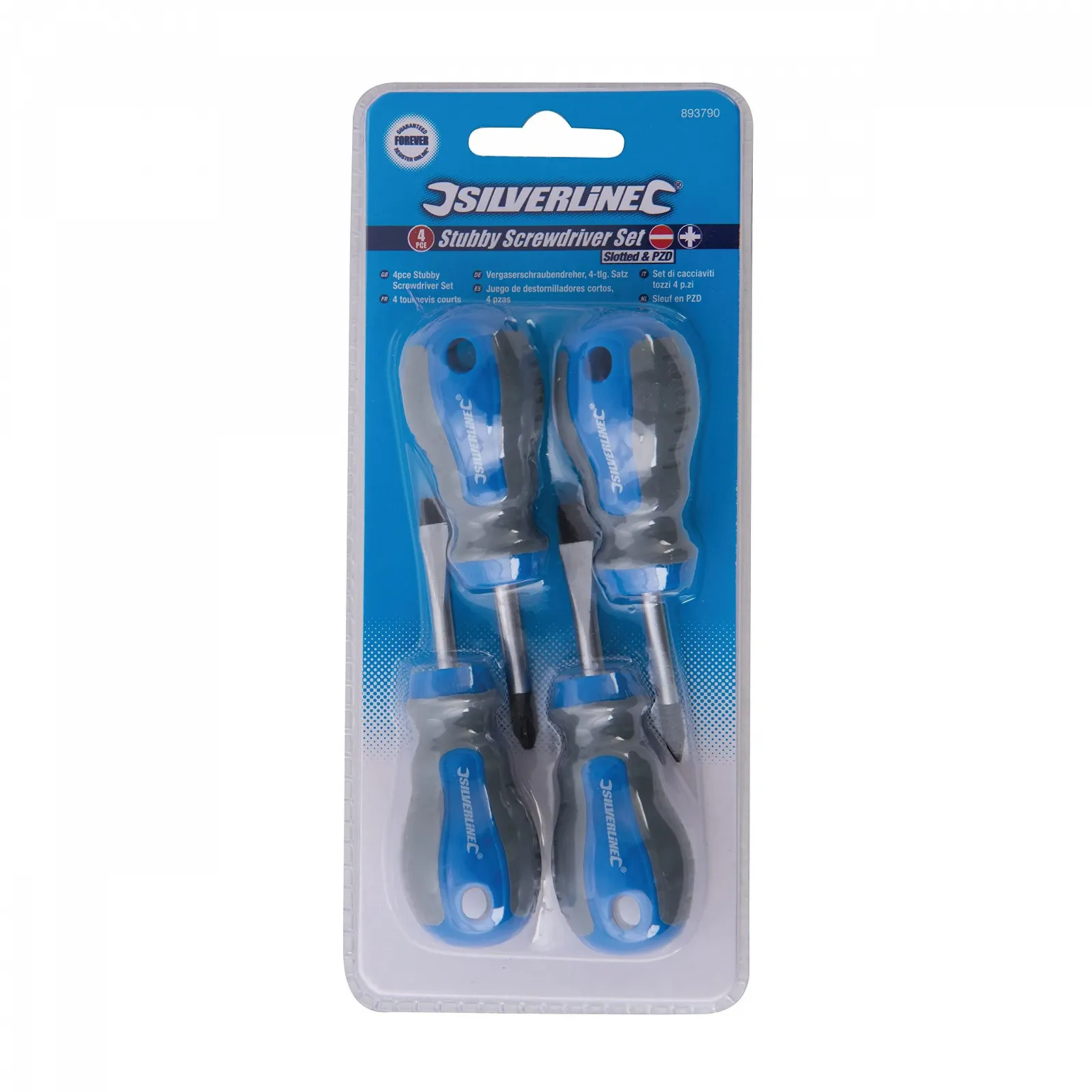 Набір укорочених викруток Silverline 893790 Slotted & Pozi 4 шт., фото №3