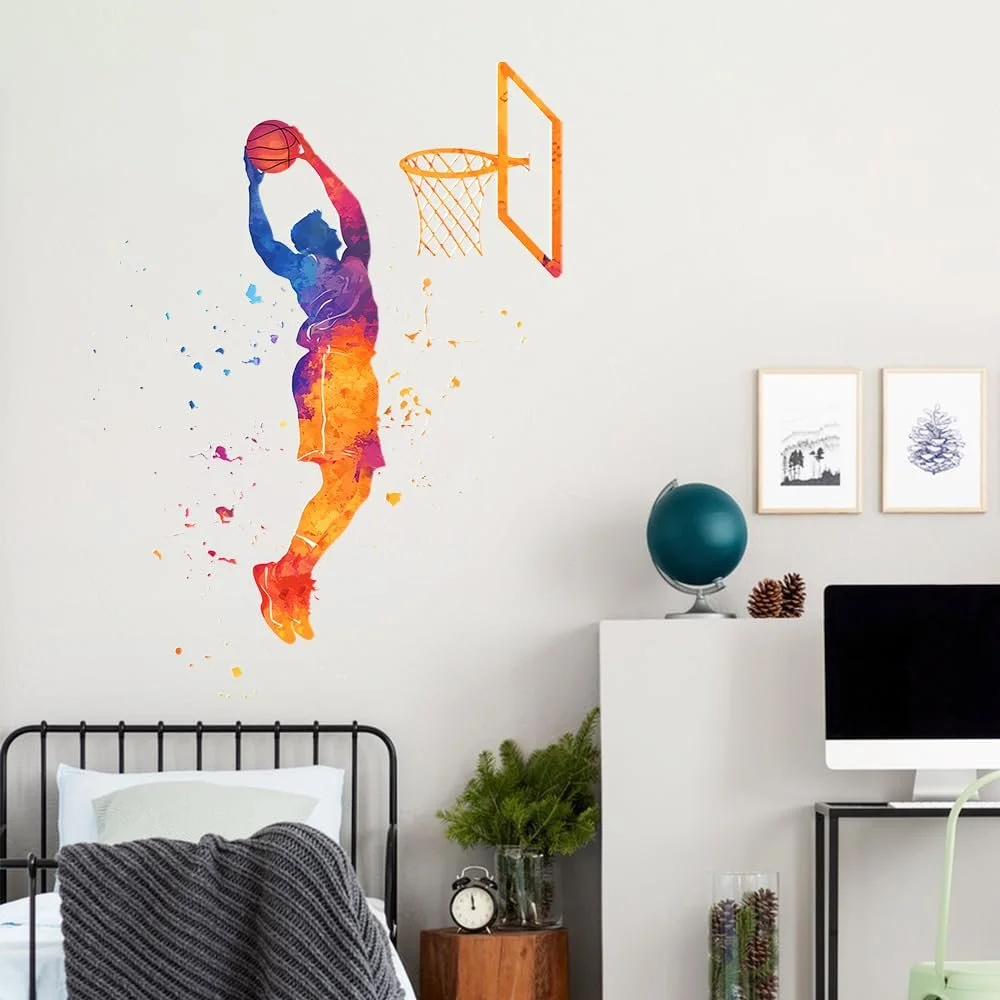Наклейка на стіну Basketball Slam Dunk 80 x 100 см PVC, фото №7