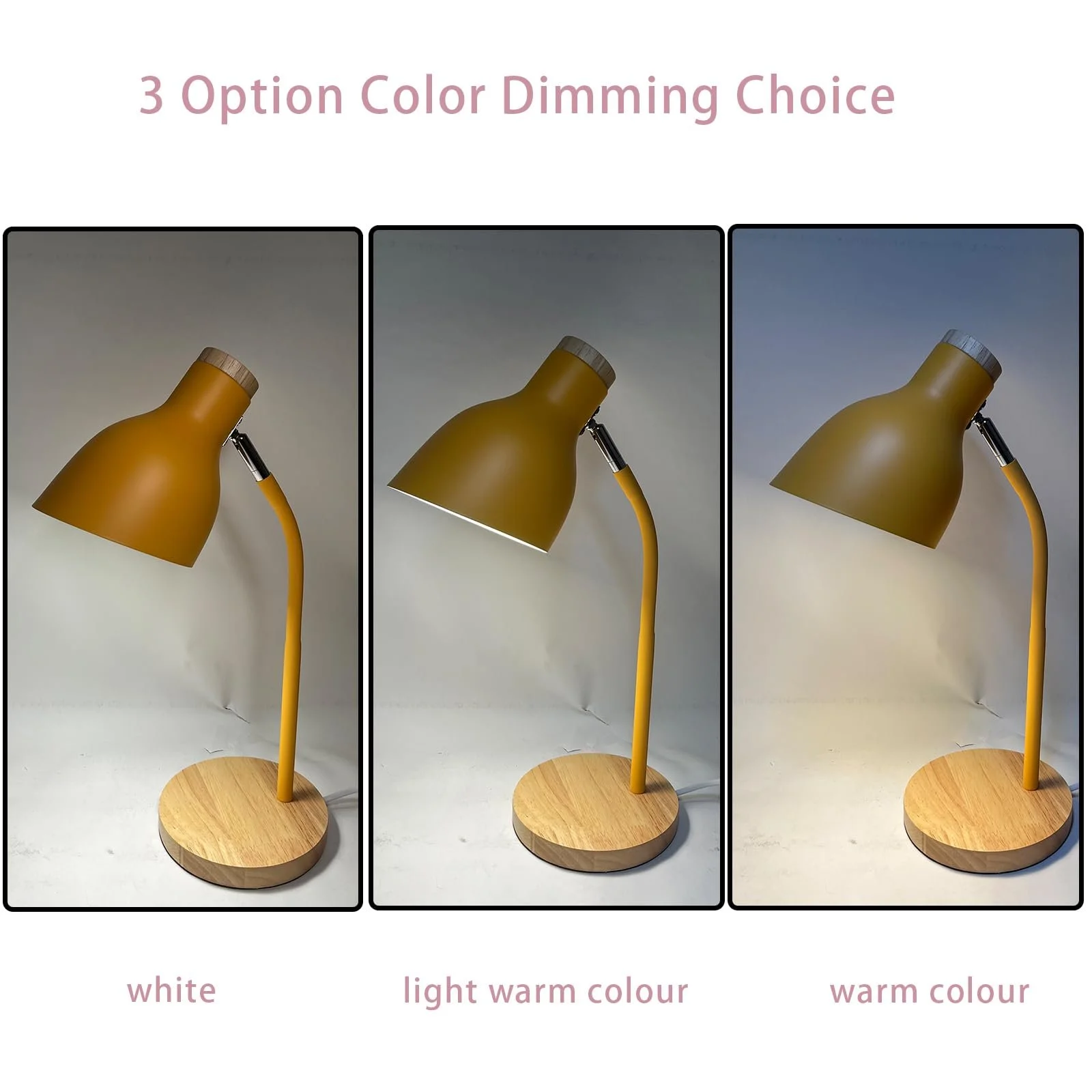 Настільна лампа Himmel металева регульована E27 жовта, фото №3