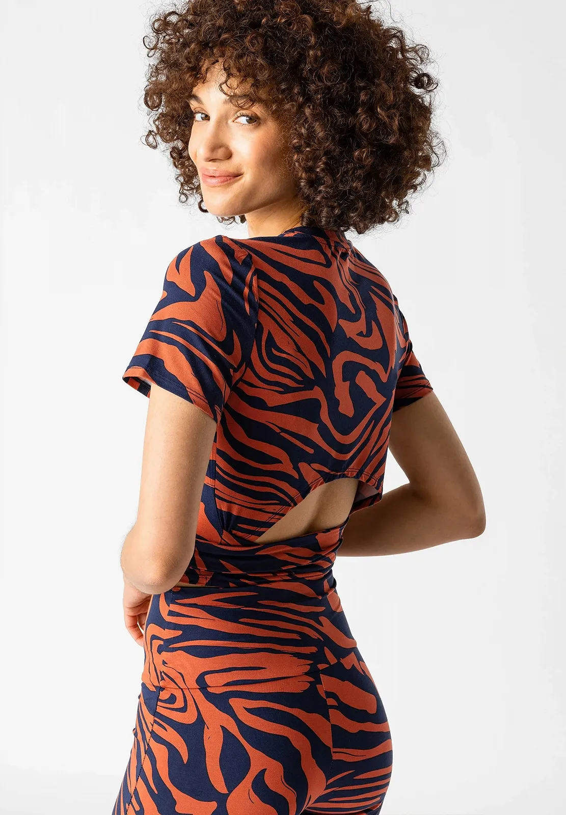 Женская футболка топ Les Lunes The Lou Top Tiger Dark Navy Rust - XS, фото №4