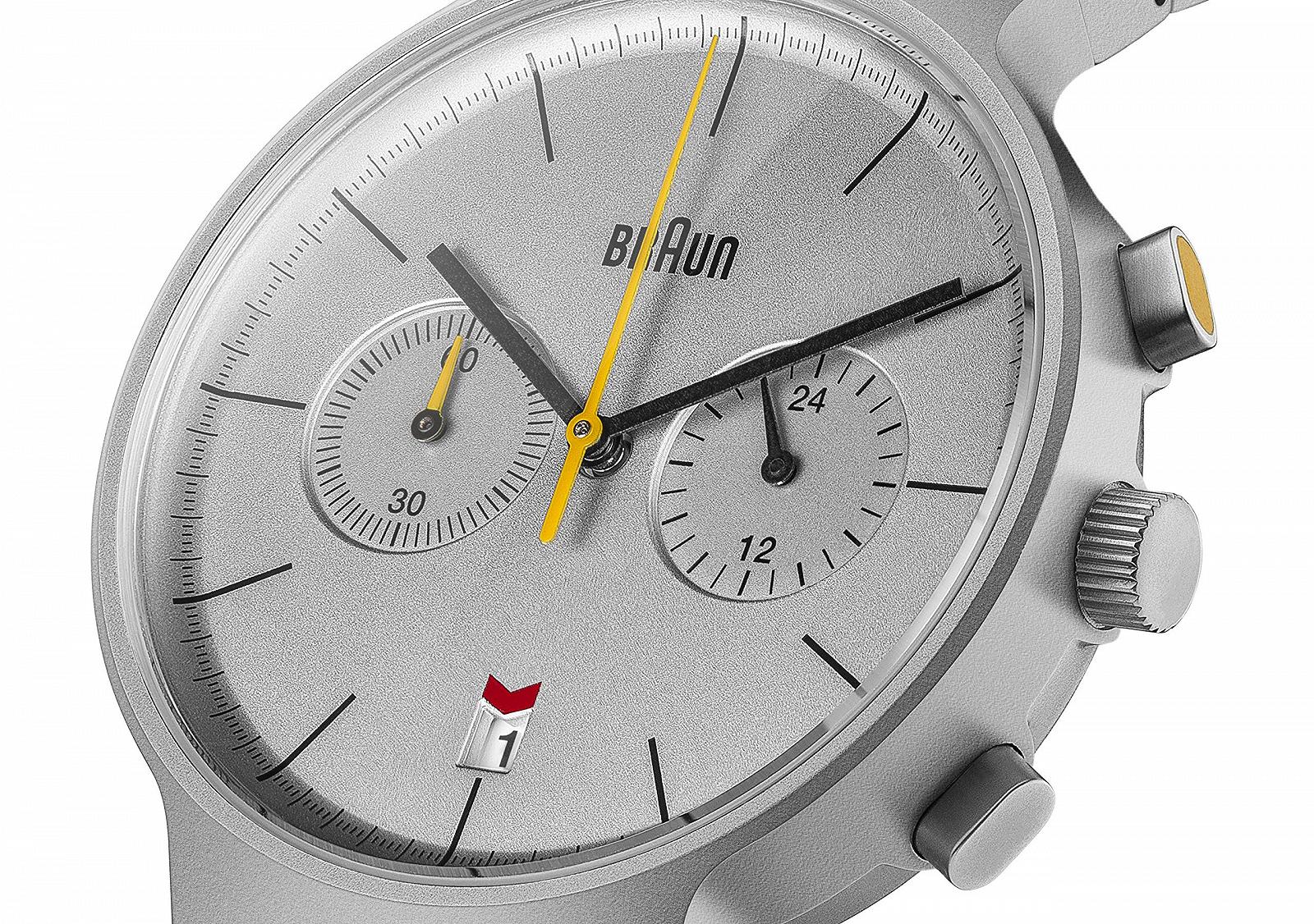 Мужские часы-хронограф Braun с кварцевым механизмом с ремешком из нержавеющей стали или кожаным ремешком, фото №3