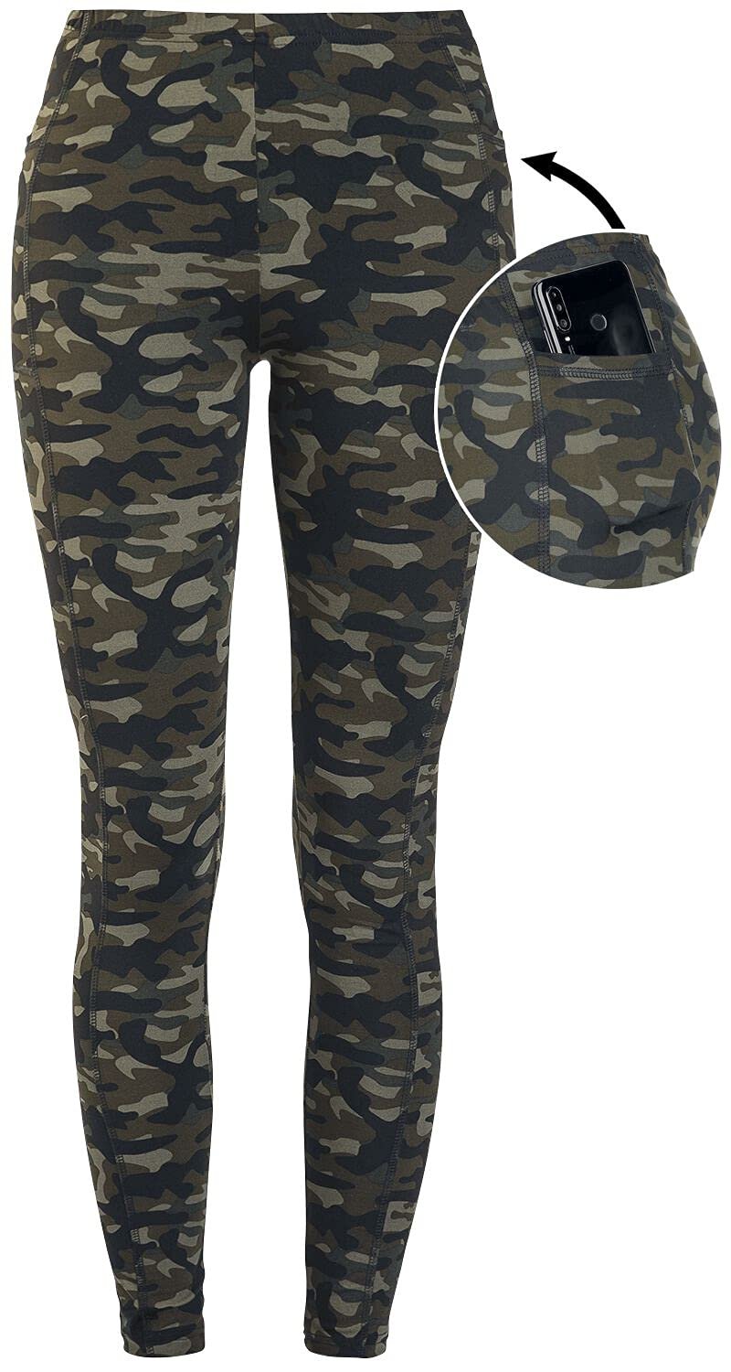Леггинсы Rock Rebel Olive Camo с боковыми карманами, фото №1