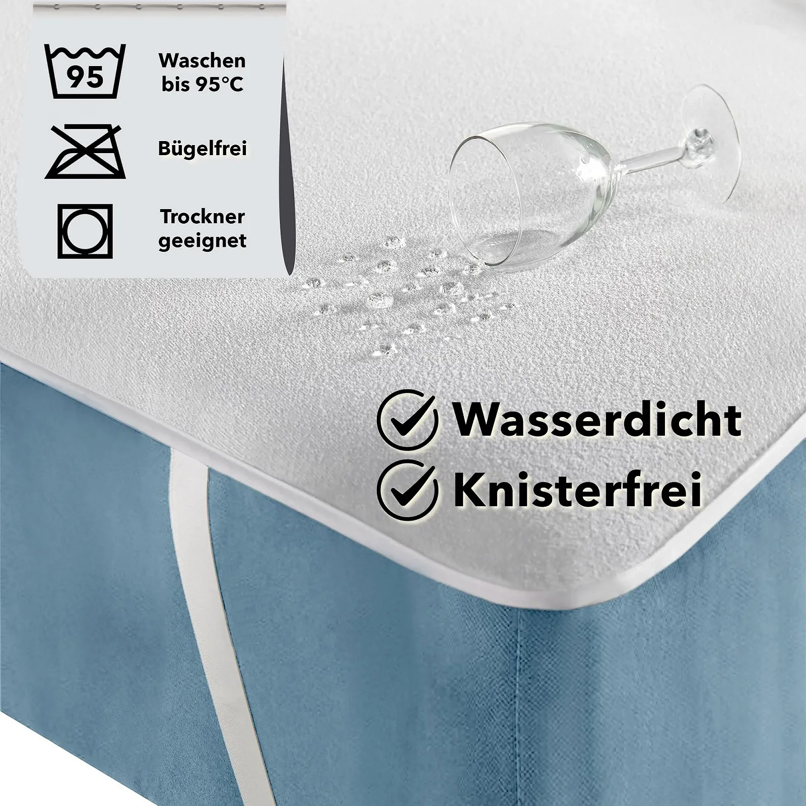 Наматрасник STUDIO 180 x 200 см Водонепроницаемый, фото №3