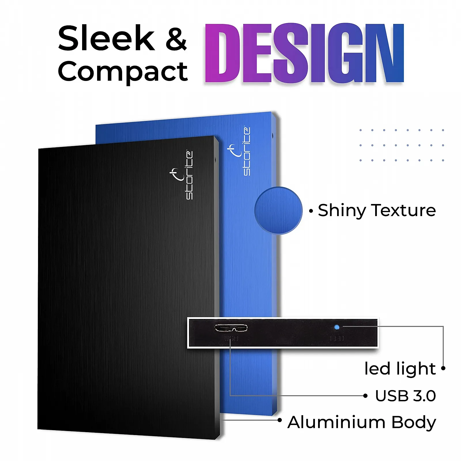 Зовнішній жорсткий диск Storite 1ТБ USB 3.0 Black, фото №5 Зовнішній жорсткий диск Storite 1ТБ USB 3.0 Black, фото №5