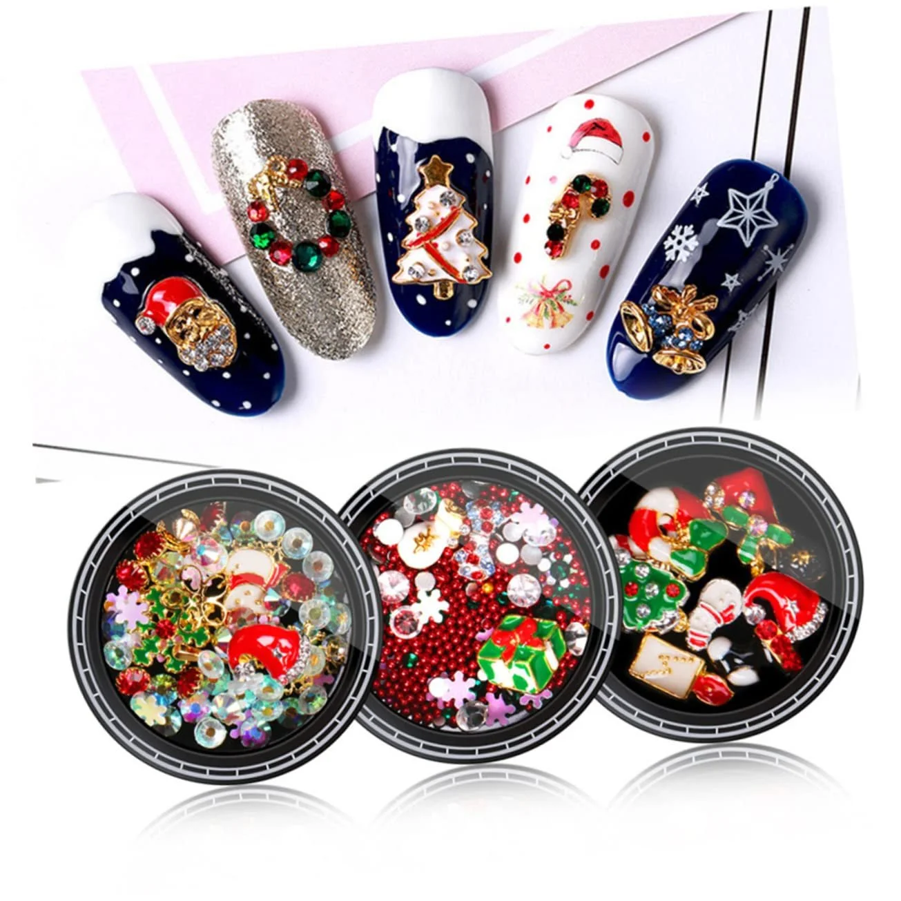Украшение для ногтей Рождественский орнамент из сплава для маникюра, украшение для ногтей, заклепки для ногтей для женщин, фото №9