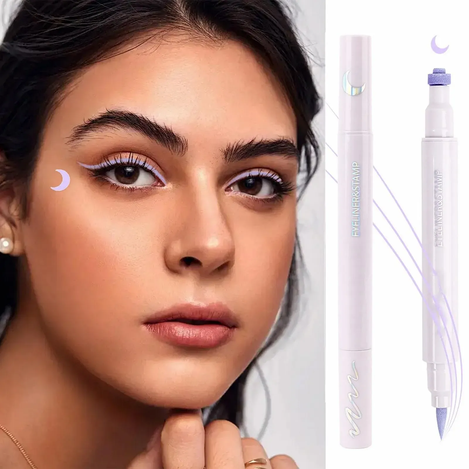 Підводка для очей двостороння з штампом, кольорова, водостійка, стійка, фото №5 Підводка для очей двостороння з штампом, кольорова, водостійка, стійка, фото №5