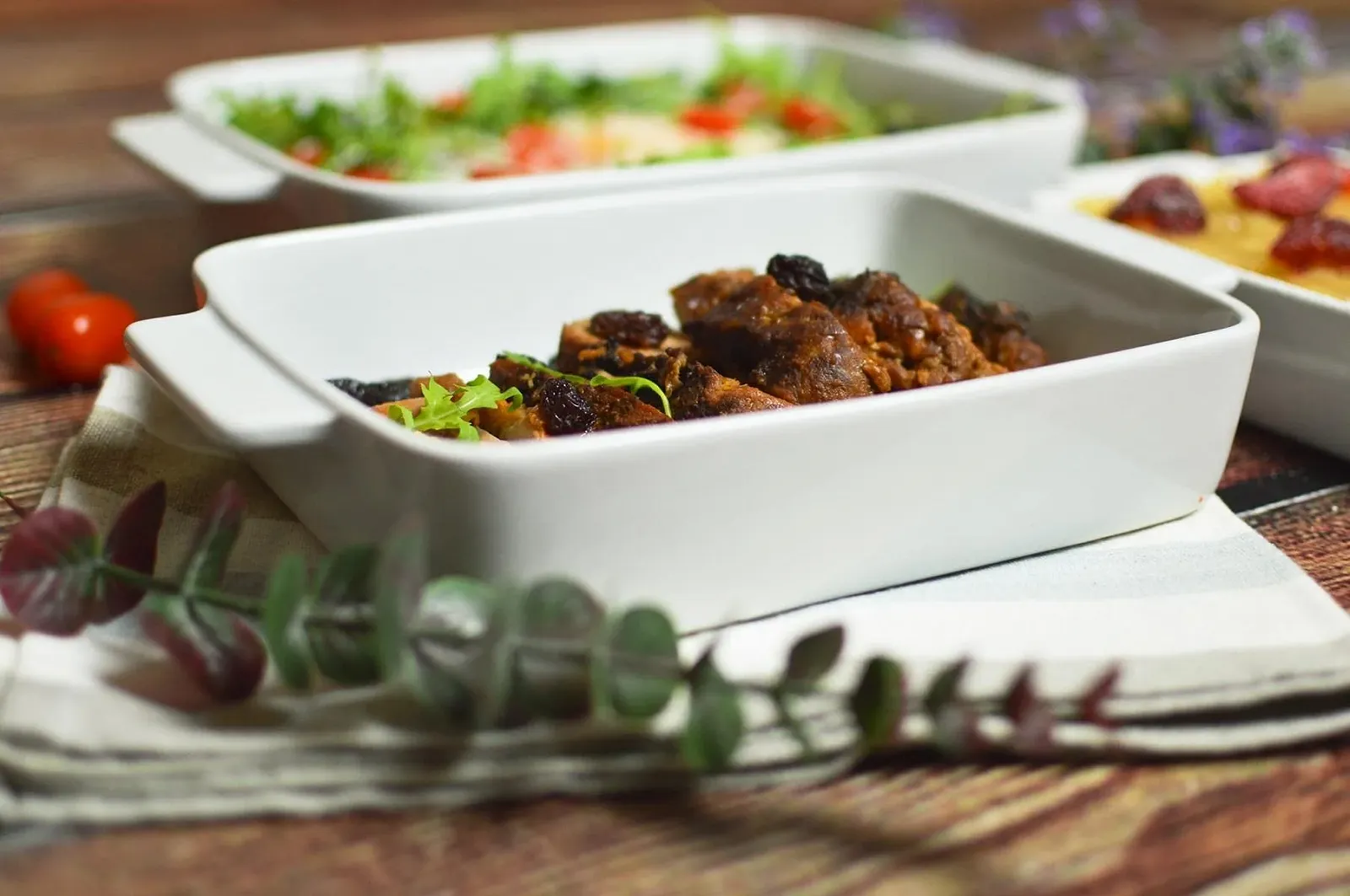 Набір форм для запікання Sendez з 3 шт керамічні 2.2 л 1.4 л 0.8 л, фото №3