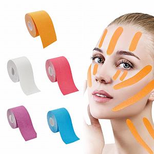 Тейп для лица Landrain 2,5см x 5м 5 шт. Фиолетовый, Красный, Оранжевый, Синий, Белый - Фото 1