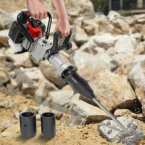 Отбойный молоток YUNRUX 0.9 л бензиновый 2-тактный Concrete Breaker 32.7 куб.см многофункциональный отбойный молоток с зубилом для легких строительных работ - Фото 1