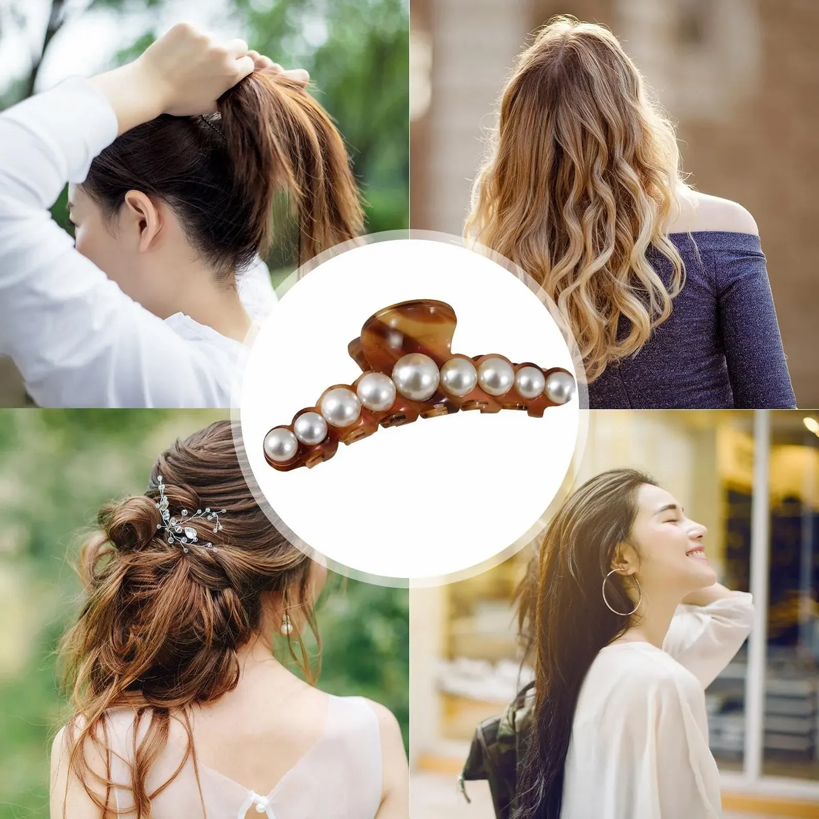 Заколки-крабики Большие с бусинами SP, фото №4 Заколки-крабики Большие с бусинами SP, фото №4