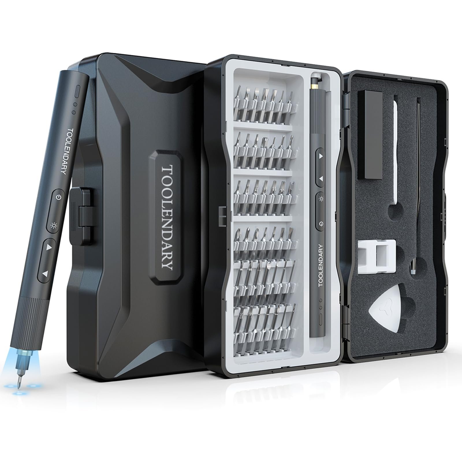 Набір електричних викруток Mini 55 в 1 Power Precision 48 магнітних біт для телефону, окулярів чорний, фото №1