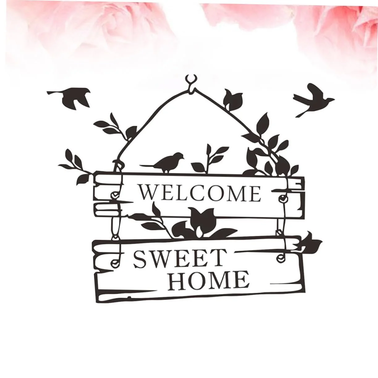 Наклейка на стену BESTYASH Welcome Home Самоклеящаяся ПВХ Съемная Экологичная Черная, фото №5