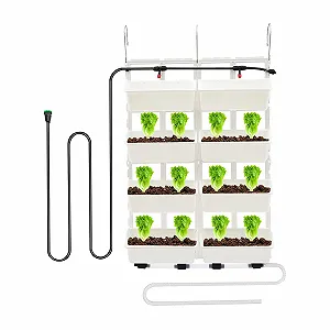Купить Вертикальный настенный органайзер для растений 8 карманов с капельным поливом Белый - Фото 1 Вертикальный настенный органайзер для растений 8 карманов с капельным поливом Белый - Фото 1
