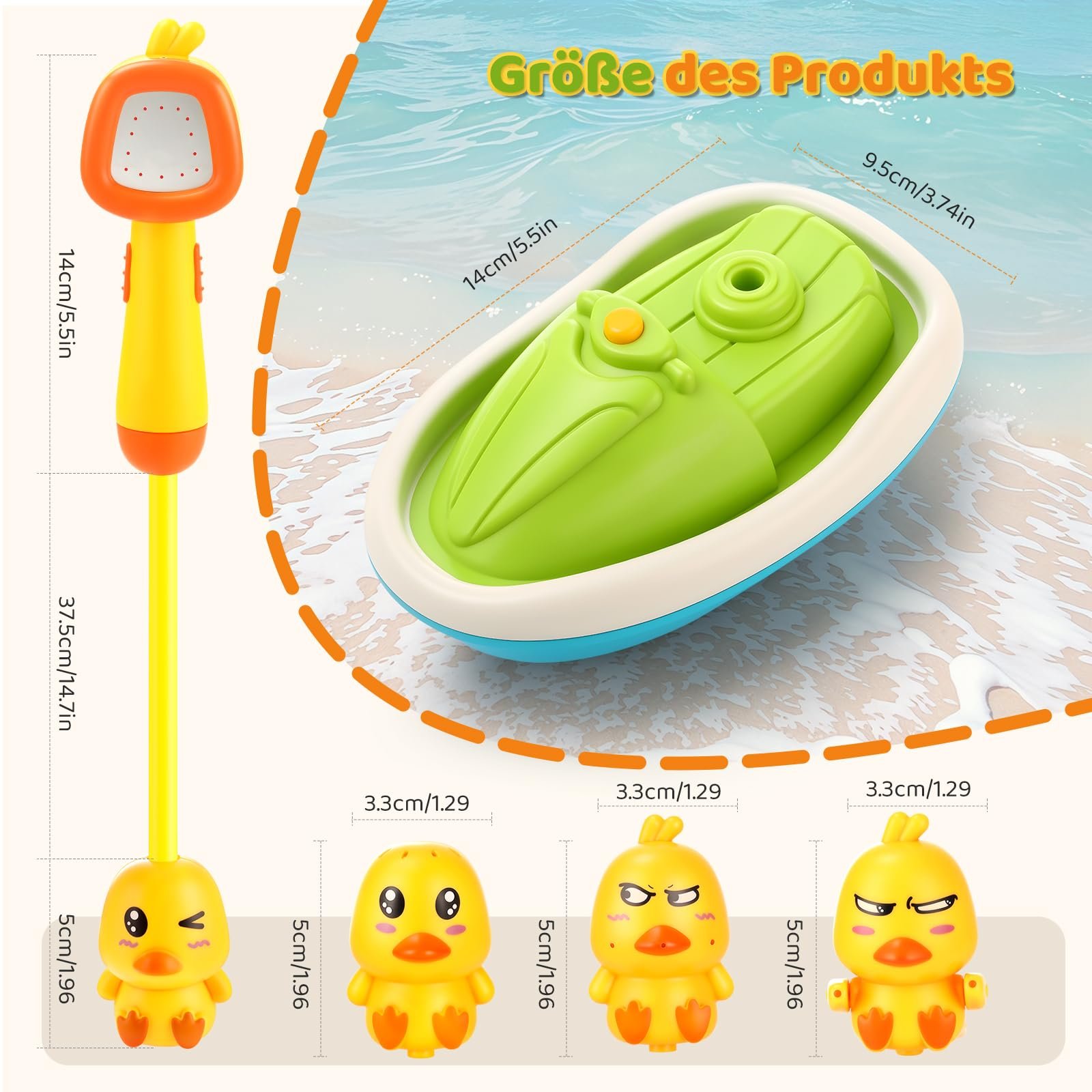 Іграшка для ванни Качка з душовою лійкою для дітей, фото №2