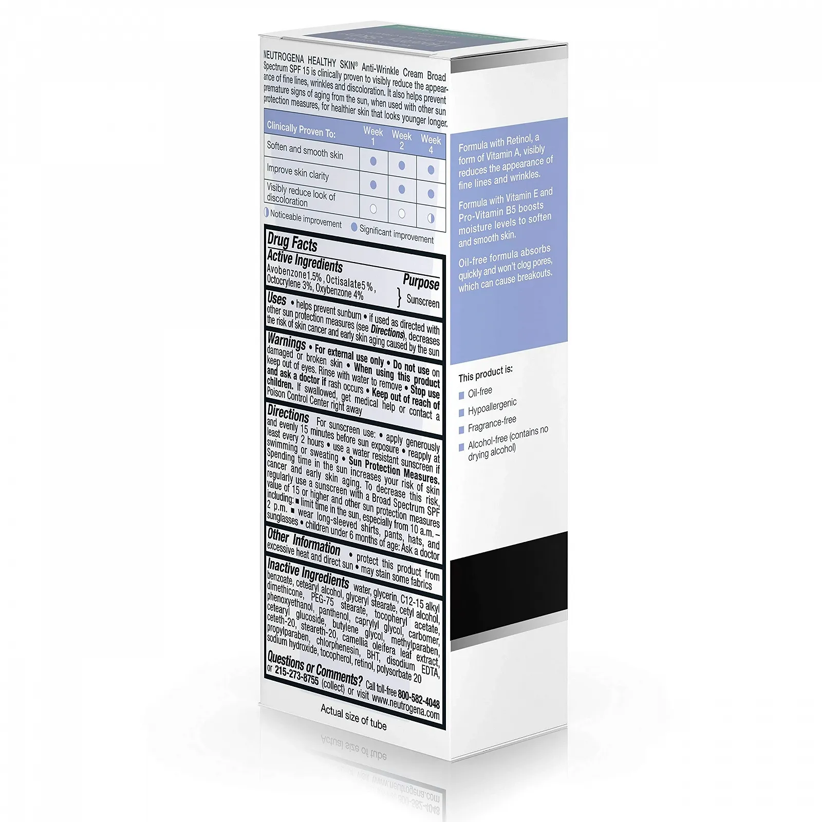 Крем для обличчя Neutrogena Healthy Skin Anti-Wrinkle Cream SPF 15 1.4 унції (41.4 мл), фото №6 Крем для обличчя Neutrogena Healthy Skin Anti-Wrinkle Cream SPF 15 1.4 унції (41.4 мл), фото №6