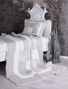 Покривало Клаптикове Palazzo Exclusive Villa Lola 150 x 200 см Сірий synthetic.ua - Фото 1