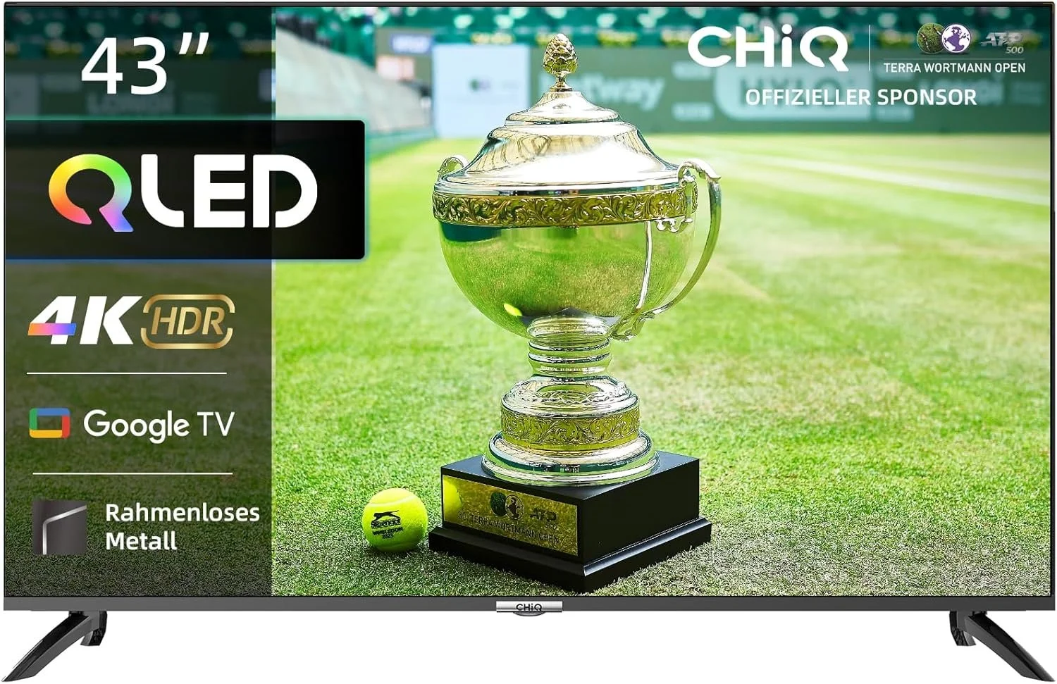 Телевизор 43" CHiQ U43QM8E / 4K UHD / 60 Гц / QLED / Google TV / Wi-Fi / Bluetooth / T2 / Черный, фото №1 Телевизор 43" CHiQ U43QM8E / 4K UHD / 60 Гц / QLED / Google TV / Wi-Fi / Bluetooth / T2 / Черный, фото №1