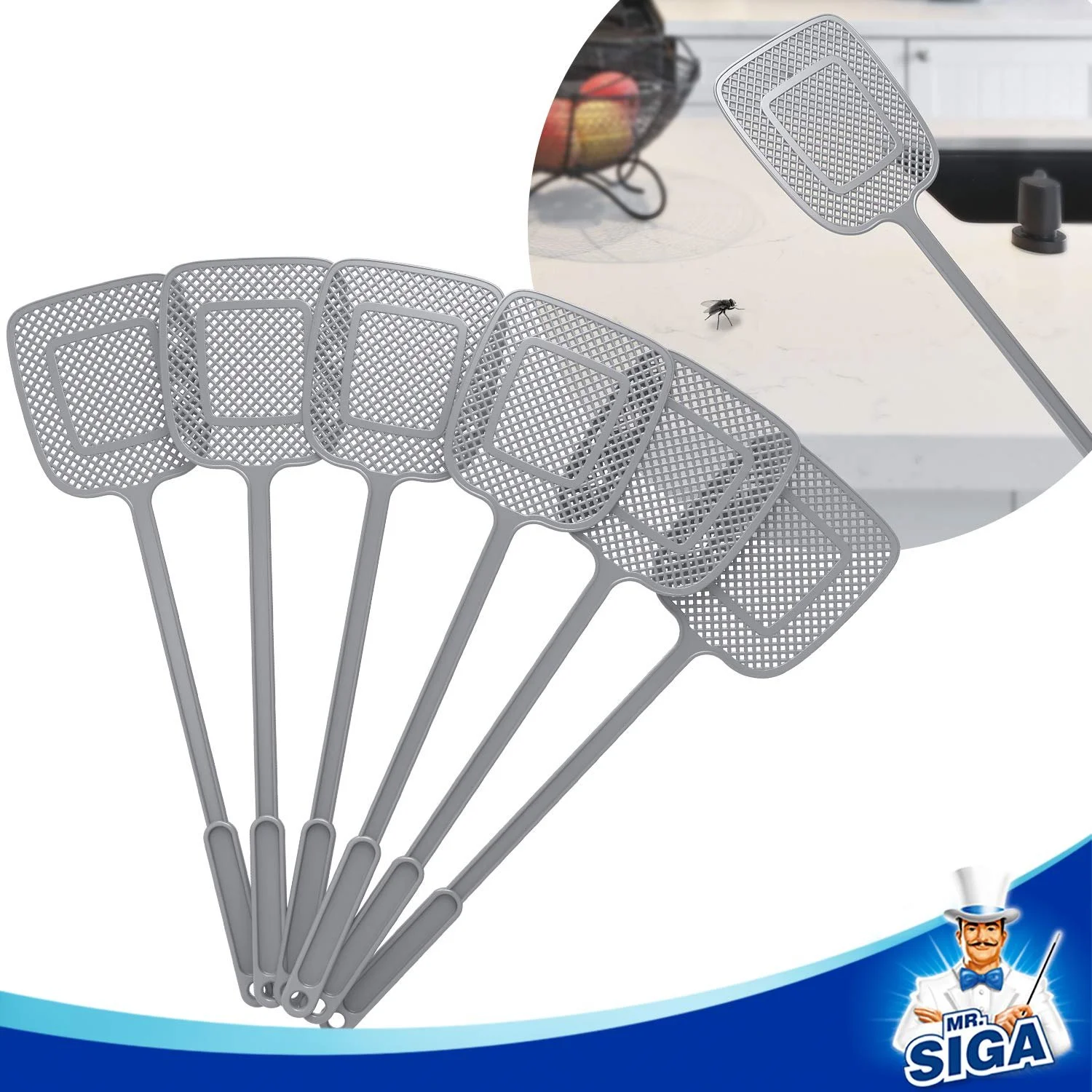 Мухобойка MR.SIGA Long Handle Grey (упаковка из 6 шт.), фото №4