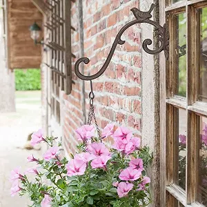 Настінний тримач для квіткового горщика zeitzone Чавунний З пташкою Античний стиль - Фото 1