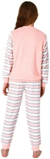 Пижама для девочки Normann Махра с манжетами и милым мотивом, в полоску, фото №4