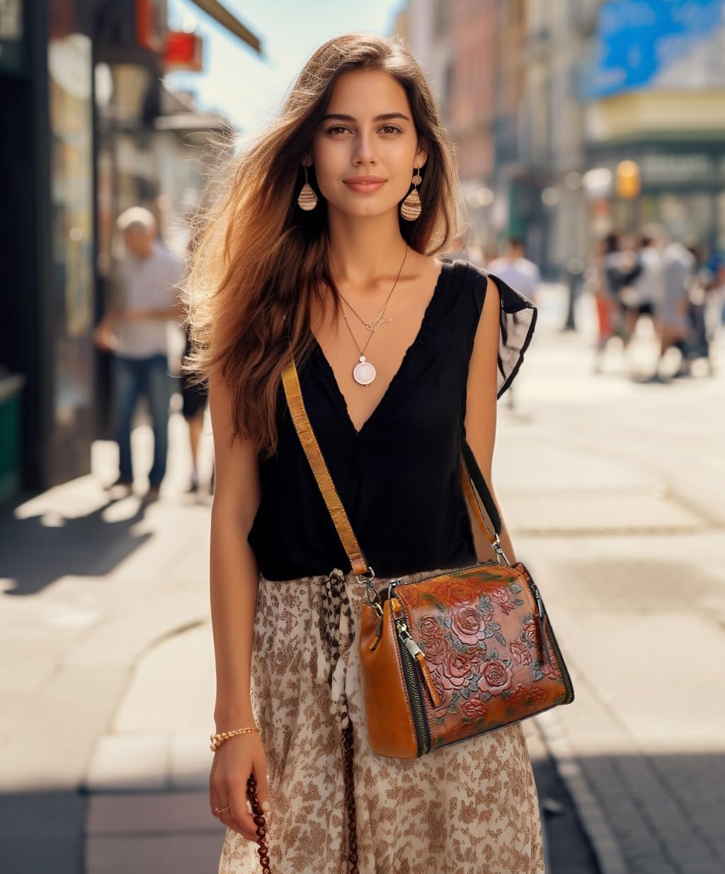 Сумка женская LE TEULO через плечо, кожаная, большая, для офиса, школы, шоппинга и путешествий, фото №2