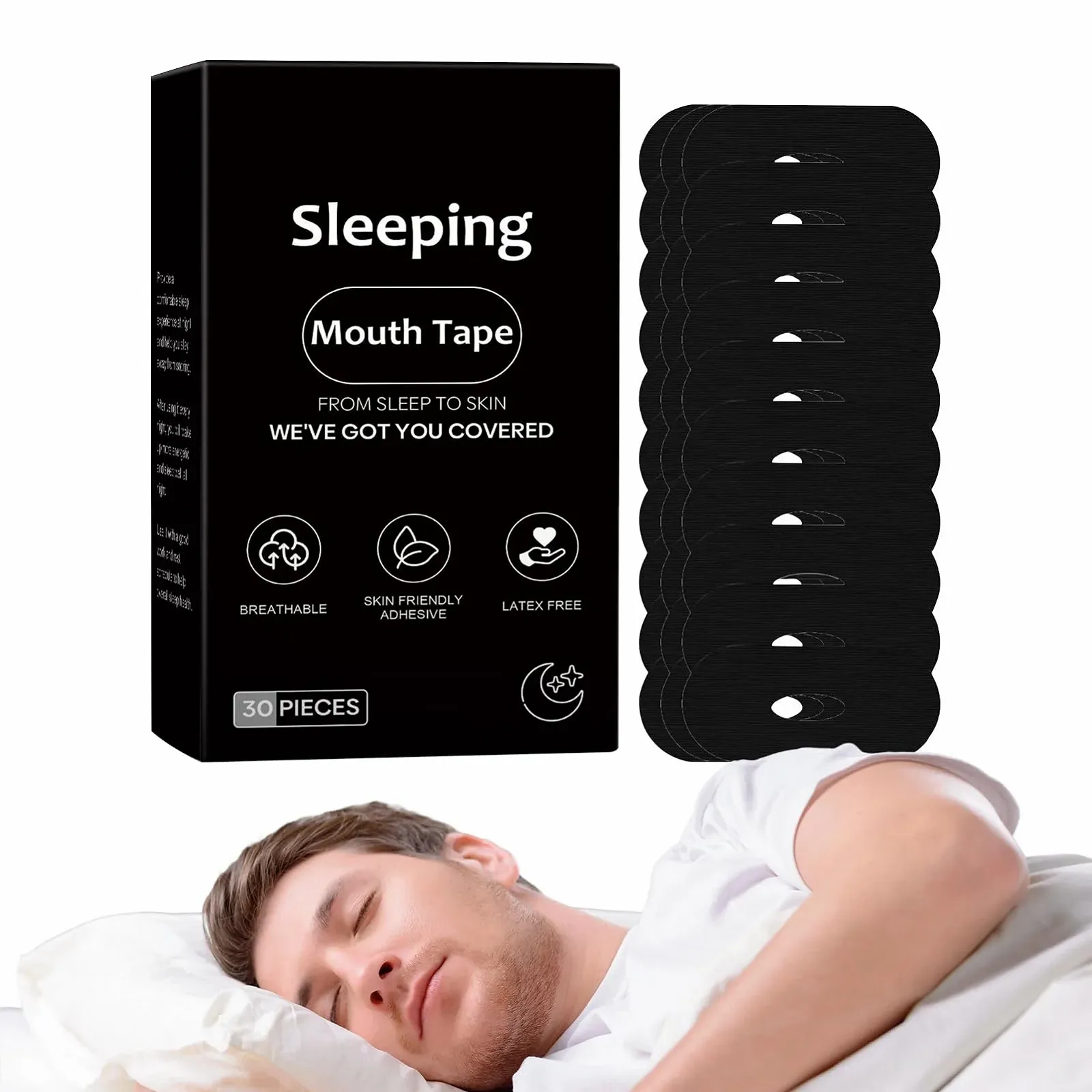 Смужка для сна для рта, гибкая портативная, фото №1