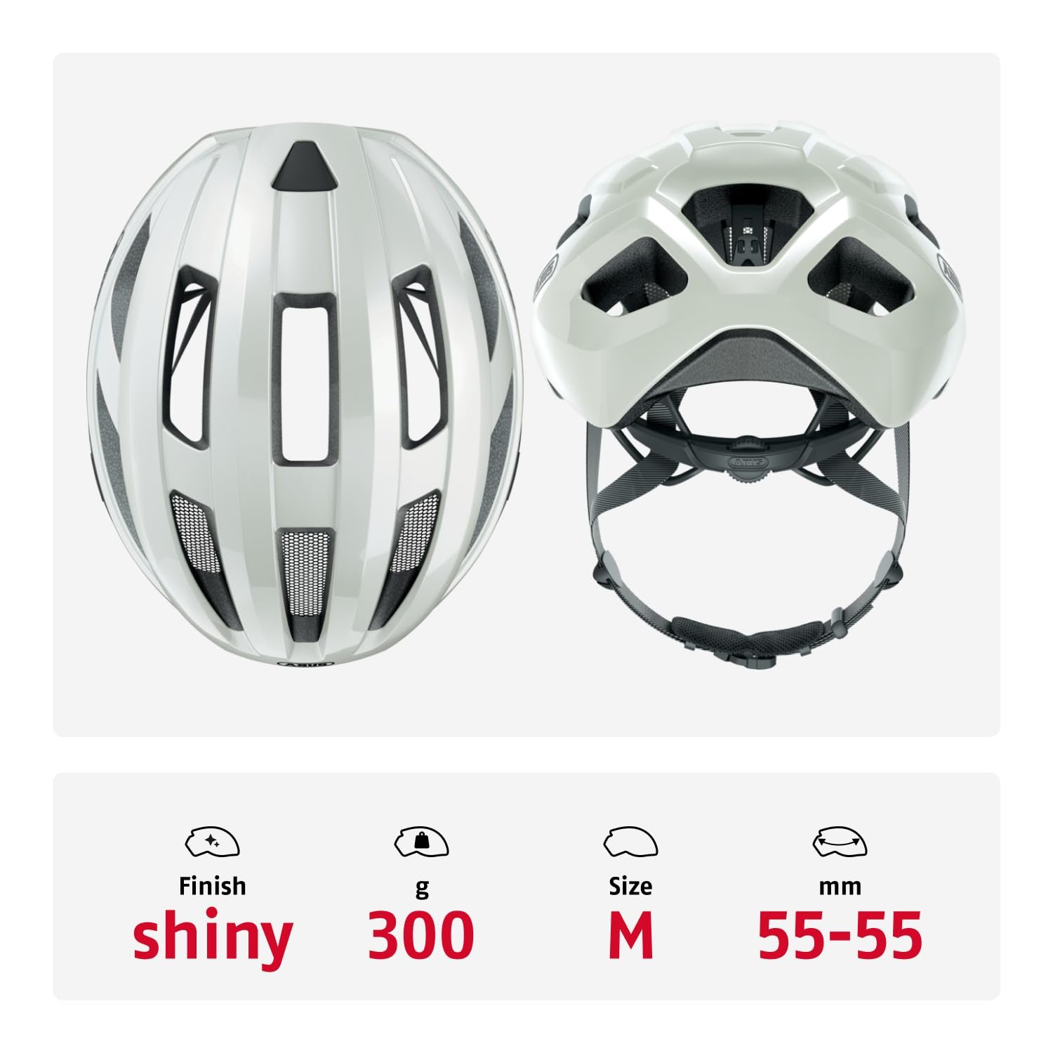 Шолом дорожній ABUS Macator M Shiny White, фото №3