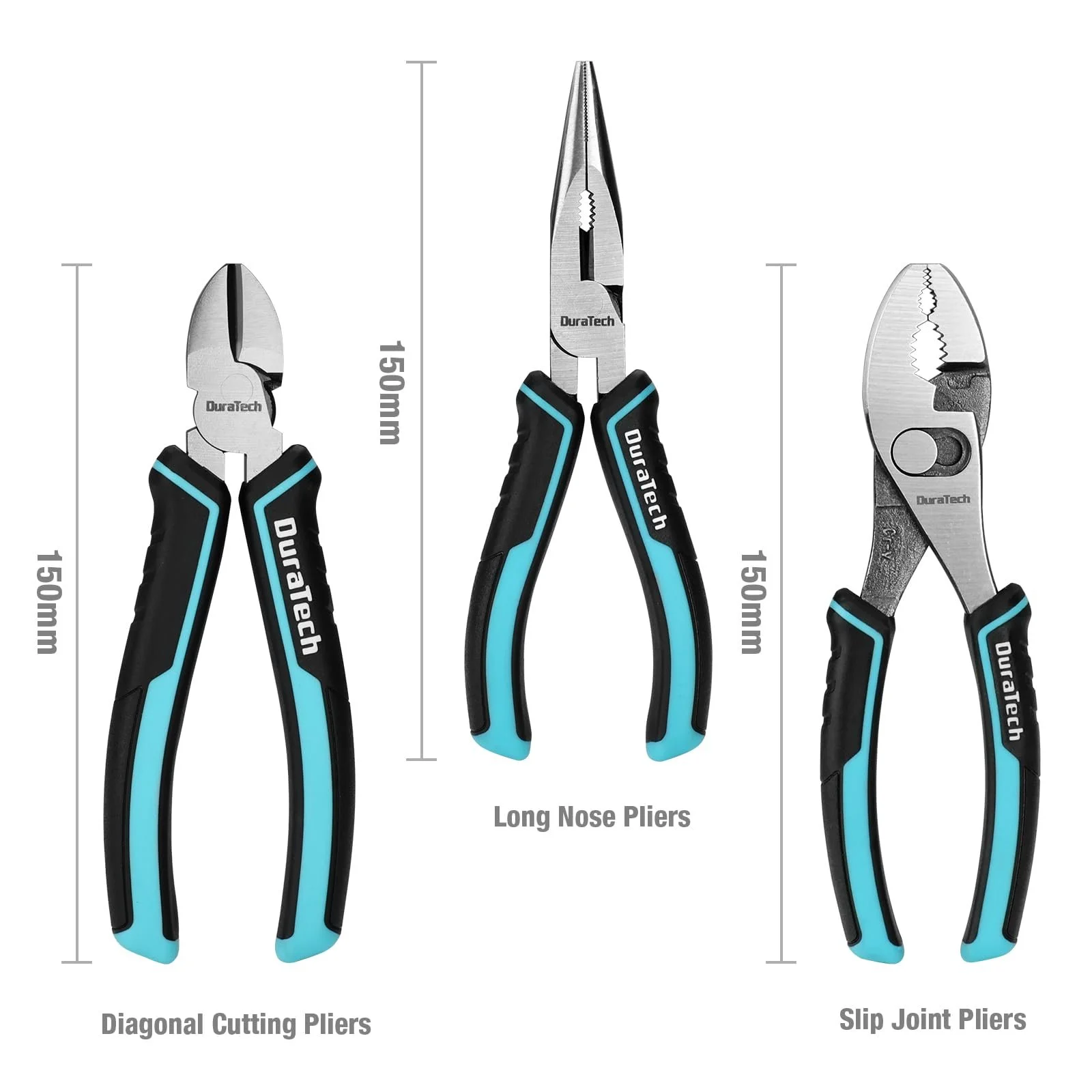Набор плоскогубцев DURATECH, 3 шт., профессиональный набор плоскогубцев с высоким рычагом, плоскогубцы с удлиненными губками, боковые кусачки, плоскогубцы со скользящим соединением 150 мм, фото №8 Набор плоскогубцев DURATECH, 3 шт., профессиональный набор плоскогубцев с высоким рычагом, плоскогубцы с удлиненными губками, боковые кусачки, плоскогубцы со скользящим соединением 150 мм, фото №8