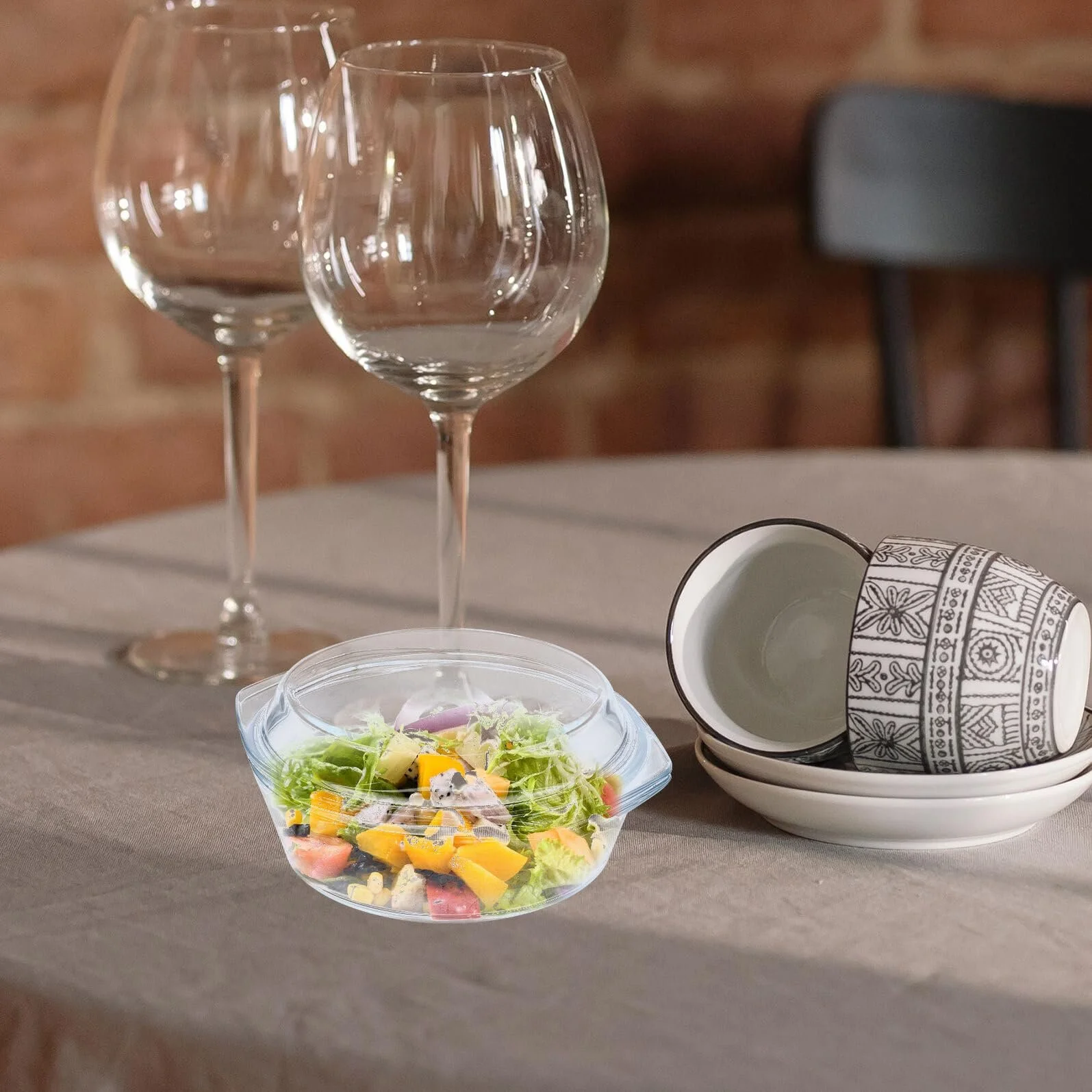 Форма для запекания TOPBATHY стеклянная с крышкой для микроволновой печи термостойкая, фото №7