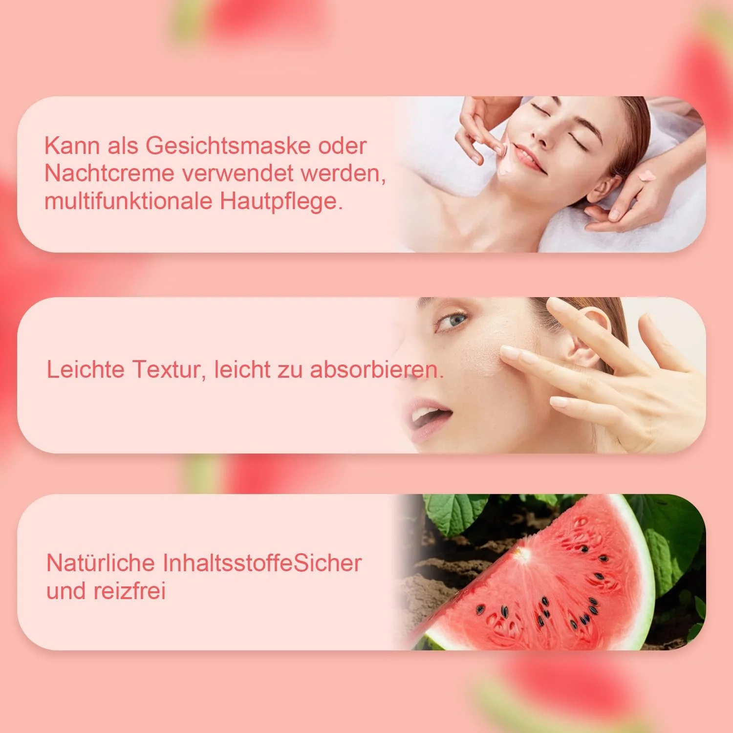 Ночная маска для лица с арбузом для улучшения упругости кожи, уменьшения морщин и глубокого увлажнения, фото №8