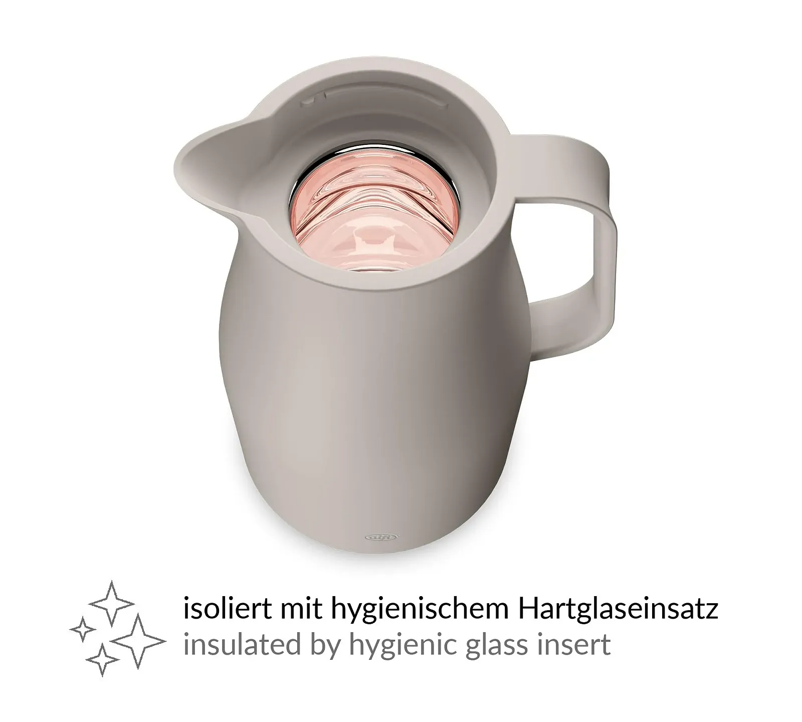 Термос-кавник alfi ECONSCIOUS 1.0 л, бежевий, з гігієнічною вставкою із загартованого скла з органічного пластику, фото №3