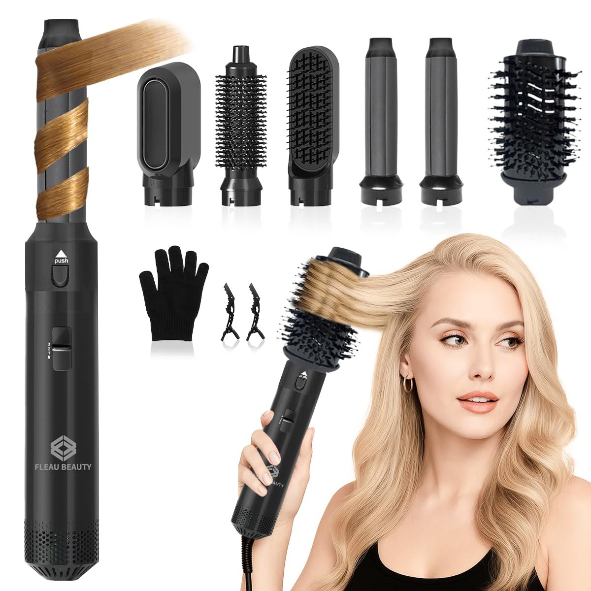 Фен-щетка Fleau Beauty PRO Edition 6 in 1 Black, фото №1 Фен-щетка Fleau Beauty PRO Edition 6 in 1 Black, фото №1