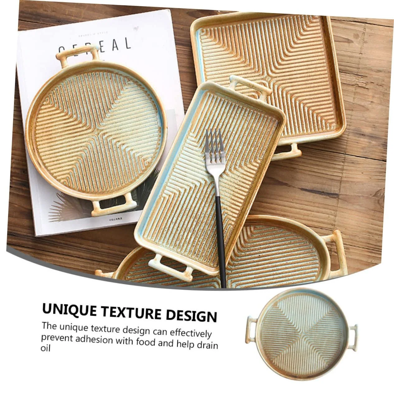 Форма для випікання VALICLUD Керамічна квадратна з подвійними ручками, фото №4 Форма для випікання VALICLUD Керамічна квадратна з подвійними ручками, фото №4