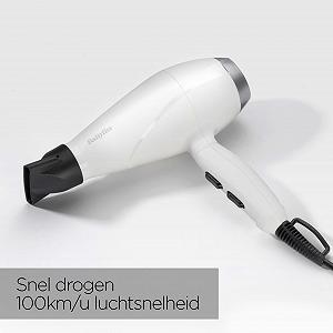 Фен BaByliss Speed Pro 2000 Вт, профессиональный AC, сделано в Италии, легкий, с ионной технологией против завивки, 3 температурных и 2 скоростных режима, белый synthetic.ua - Фото 1