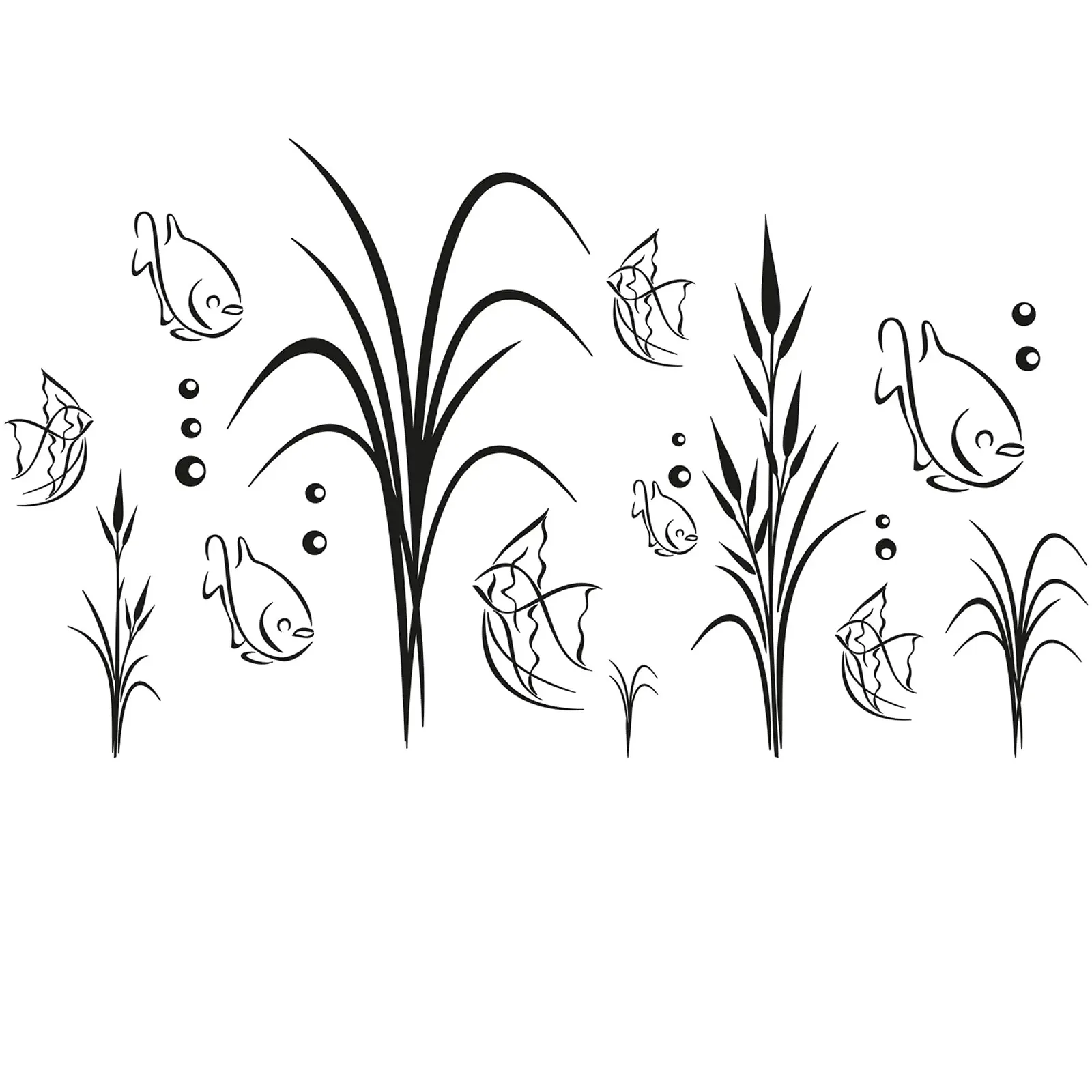 Наклейка для ванной GRAZDesign Морское дно с рыбами Водостойкая 049 Royal Blue 100 x 57 см, фото №2