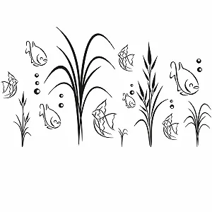 Наклейка для ванної GRAZDesign Морське дно з рибами Водостійка 049 Royal Blue 100 x 57 см synthetic.ua - Фото 1