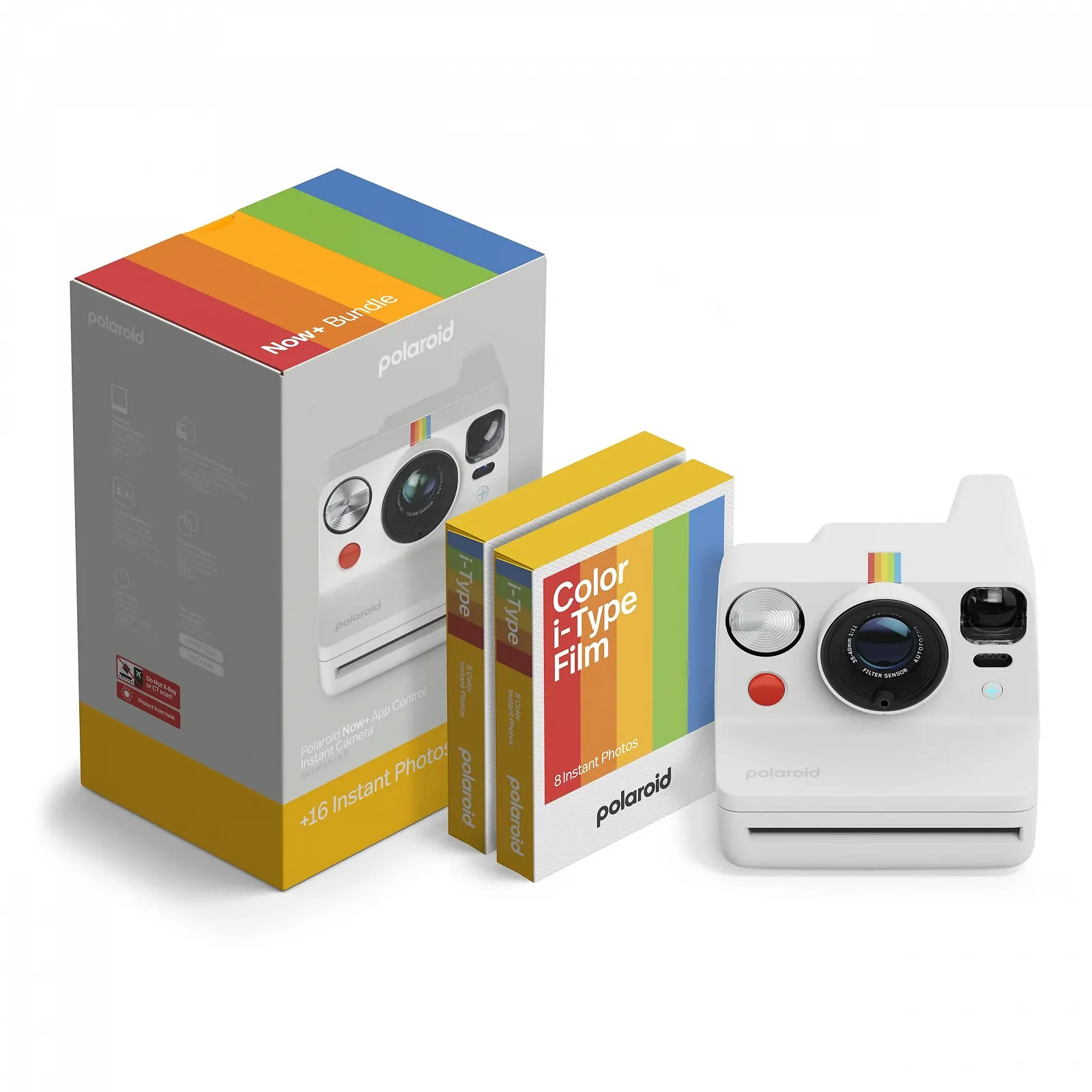 Фотоаппарат мгновенной печати Polaroid Now+ Gen 3 Bluetooth Bundle + цветная пленка (16 фото) White, фото №1
